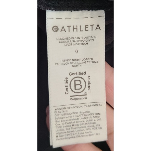 Athleta Trekkie North High Rise Jogger Pants Black Women's Size 6 - Picture 13 of 15